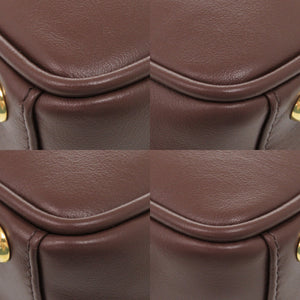 新品同様 ミュウミュウ アルカディ 5BB142 レザー ブラウン 2WAY ハンドバッグ ショルダーバッグ 0142【中古】MIUMIU