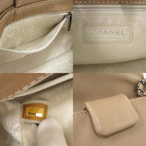 美品 シャネル ワイルドステッチ ココマーク チェーン ショルダーバッグ ラムスキン ベージュ 0157【中古】CHANEL