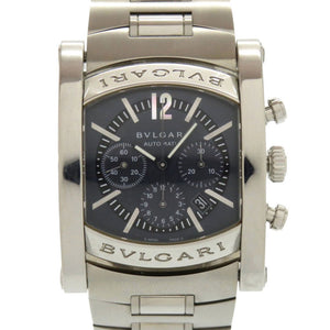 美品 ブルガリ アショーマ クロノ AA44SCH SS グレー 自動巻き 腕時計 シルバー 0172【中古】BVLGARI