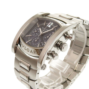 美品 ブルガリ アショーマ クロノ AA44SCH SS グレー 自動巻き 腕時計 シルバー 0172【中古】BVLGARI