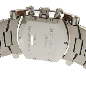 美品 ブルガリ アショーマ クロノ AA44SCH SS グレー 自動巻き 腕時計 シルバー 0172【中古】BVLGARI