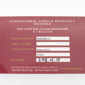 美品 カルティエ タンクソロ LM W5200014 クオーツ 腕時計 SS シルバー文字盤 0174【中古】CARTIER メンズ