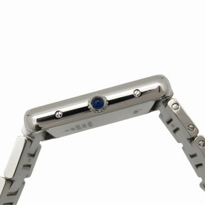 美品 カルティエ タンクソロ LM W5200014 クオーツ 腕時計 SS シルバー文字盤 0174【中古】CARTIER メンズ