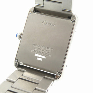 美品 カルティエ タンクソロ LM W5200014 クオーツ 腕時計 SS シルバー文字盤 0174【中古】CARTIER メンズ