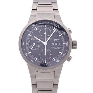美品 IWC GST クロノグラフ IW370703 自動巻き 腕時計 チタン ブラック 黒文字盤 0178【中古】IWC インターナショナルウォッチカンパニー メンズ