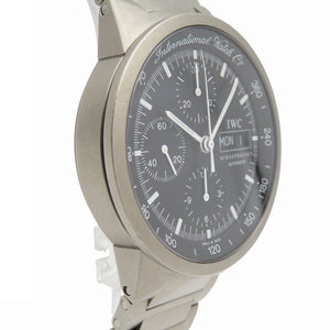 美品 IWC GST クロノグラフ IW370703 自動巻き 腕時計 チタン ブラック 黒文字盤 0178【中古】IWC インターナショナルウォッチカンパニー メンズ