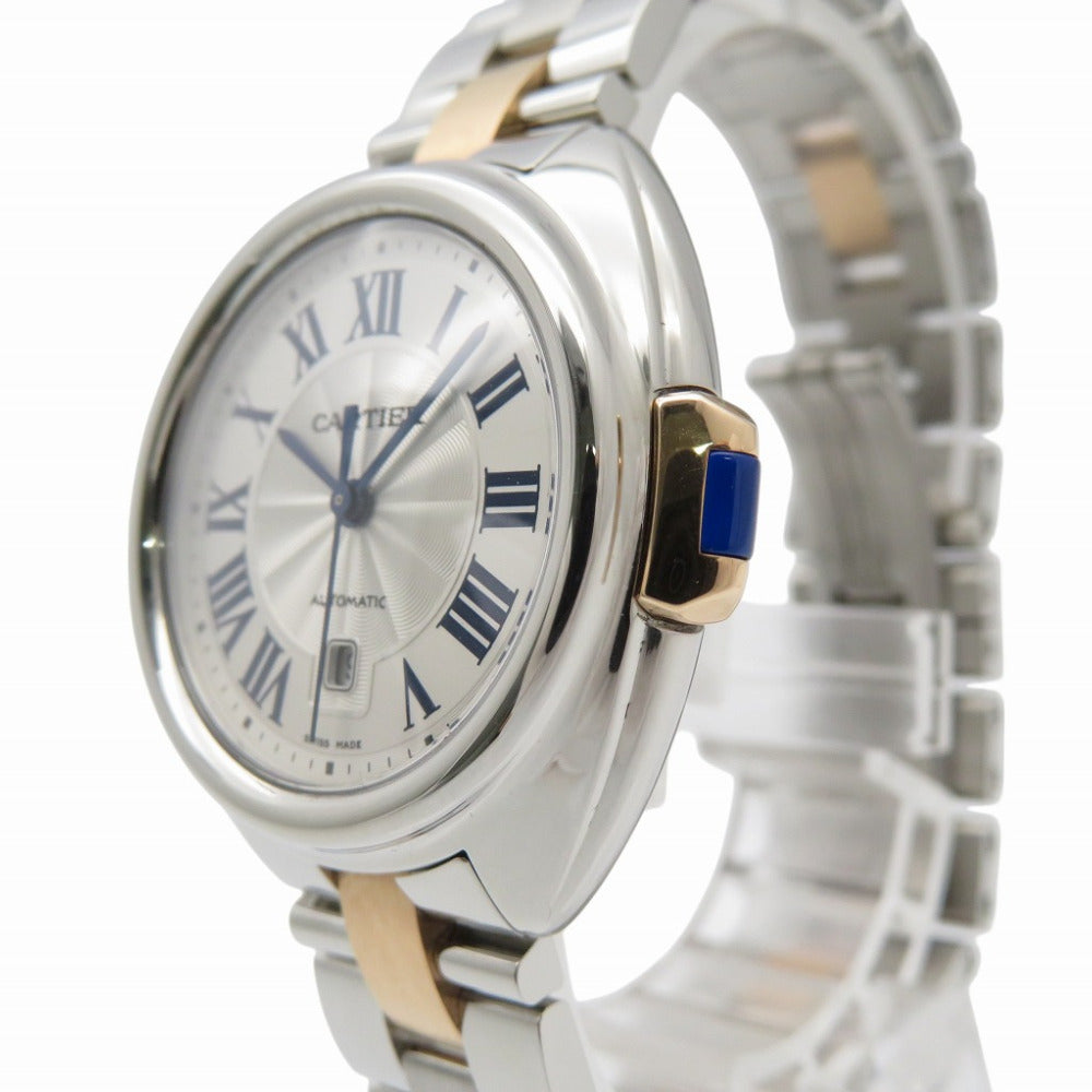 新品同様 カルティエ クレ ドゥ W2CL0004 自動巻き 腕時計 SS/K18PG ピンクゴールド シルバー文字盤 0185【中古】CARTIER レディース