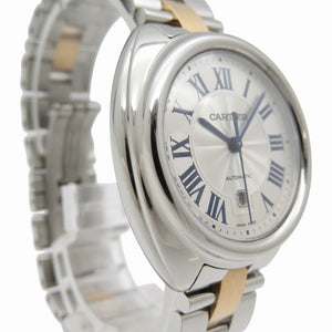 新品同様 カルティエ クレ ドゥ W2CL0004 自動巻き 腕時計 SS/K18PG ピンクゴールド シルバー文字盤 0185【中古】CARTIER レディース