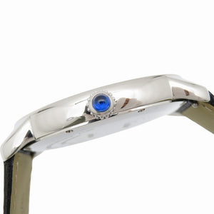 カルティエ ロンドソロ XL W6701010 自動巻き 腕時計 SS/レザー シルバー文字盤 0186【中古】CARTIER メンズ