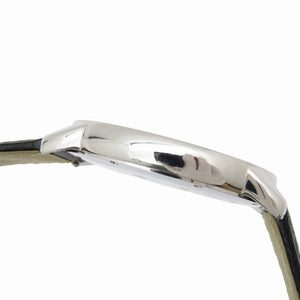 カルティエ ロンドソロ XL W6701010 自動巻き 腕時計 SS/レザー シルバー文字盤 0186【中古】CARTIER メンズ