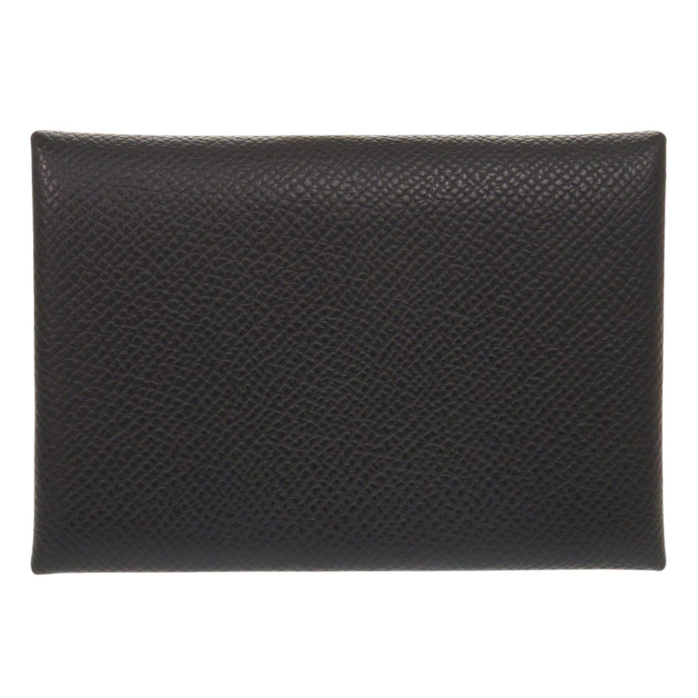 美品 エルメス カルヴィデュオ ヴォーエプソン ブラック シルバー金具 B刻印(2023年製) コインケース 財布 黒 0213【中古】HERMES