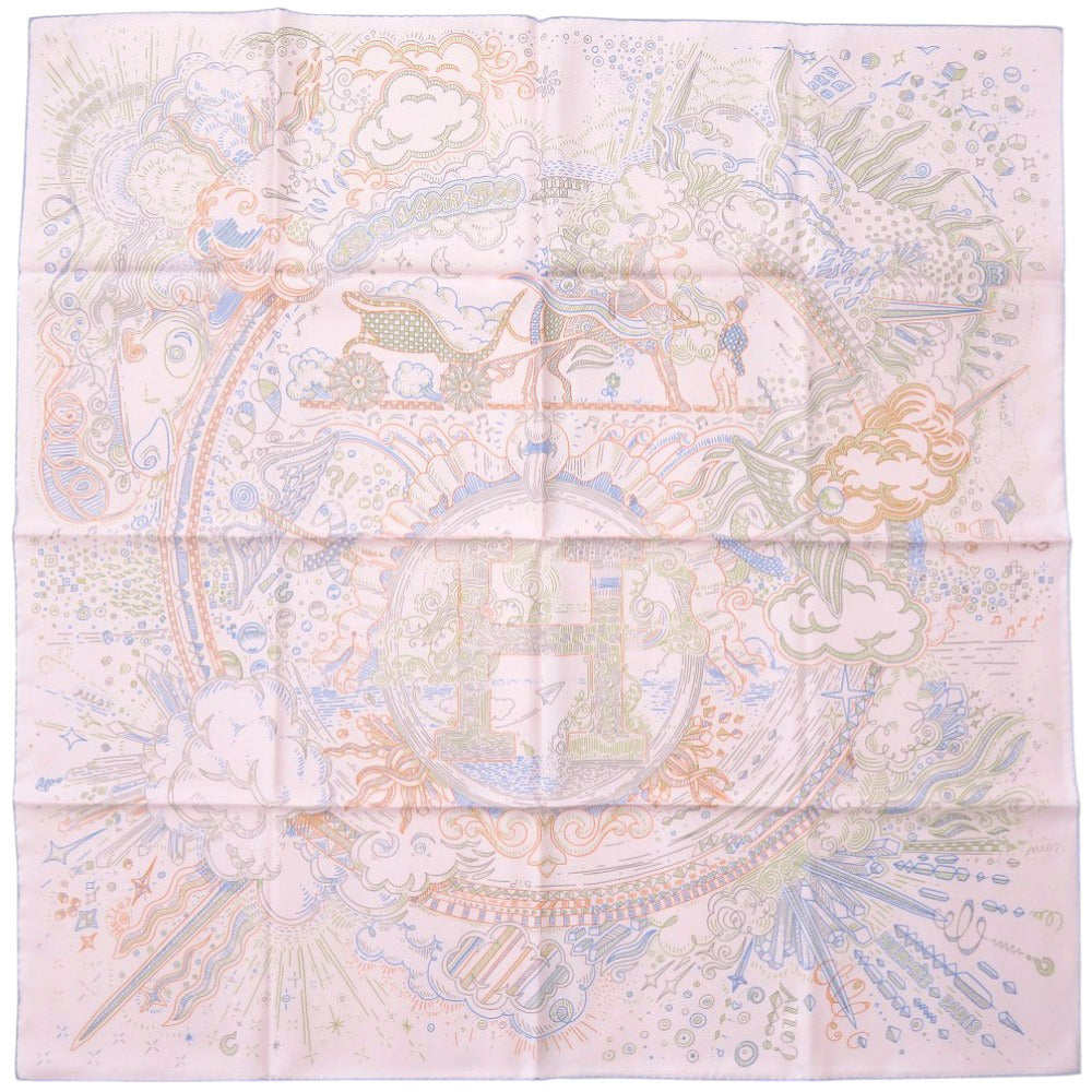 未使用品 エルメス カレ90 プリーズ ホールド ザ ライン H004187S 03 シルク マルチカラー スカーフ 0226【中古】HERMES