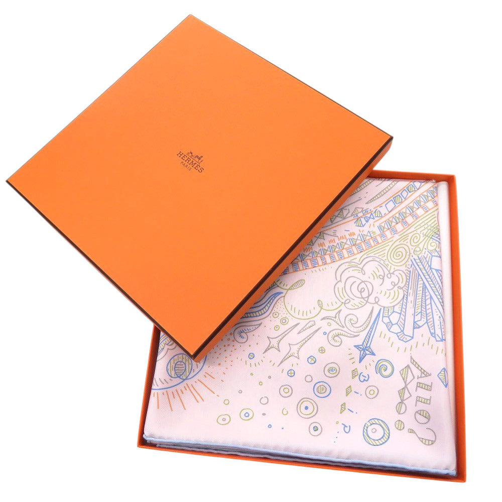 未使用品 エルメス カレ90 プリーズ ホールド ザ ライン H004187S 03 シルク マルチカラー スカーフ 0226【中古】HERMES