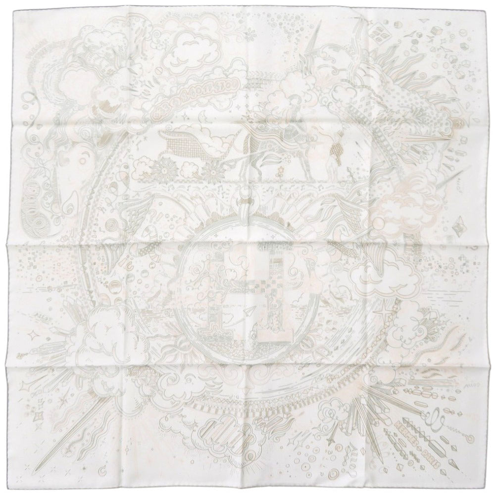 未使用品 エルメス カレ90 プリーズ ホールド ザ ライン H004187S 11 スカーフ シルク マルチカラー 0227【中古】HERMES