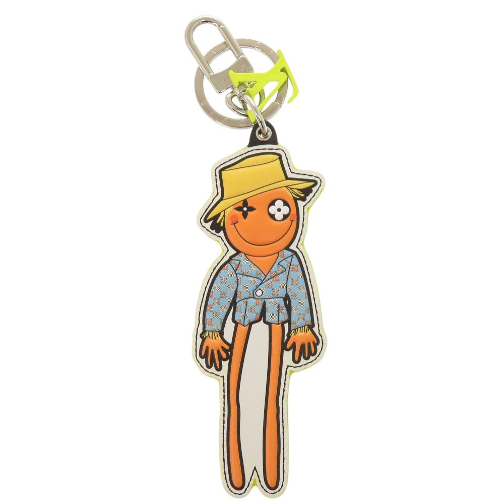 美品 ルイ ヴィトン ポルトクレ LV スケアクロウ モノグラム MP2922 レザー ブラウン マルチカラー バッグチャーム キーホルダー LV 0230【中古】LOUIS VUITTON