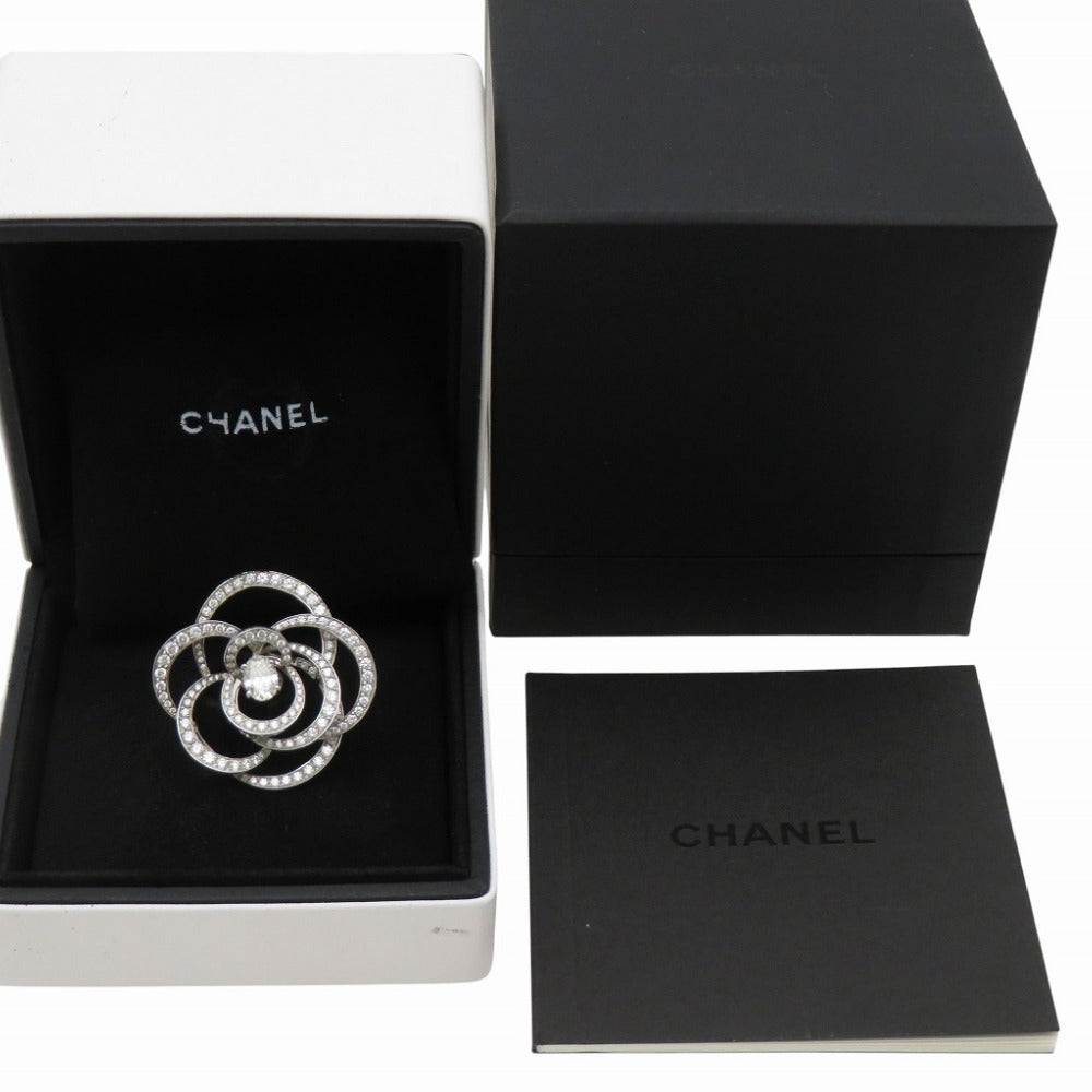 美品 シャネル カメリア オーバルダイヤ0.8ct / 140ダイヤモンド1.81ct ダイヤ ＃51 K18WG 750 ホワイトゴールド リング ジュエリー 指輪 0234【中古】CHANEL レディース