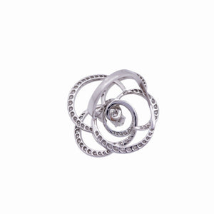 美品 シャネル カメリア オーバルダイヤ0.8ct / 140ダイヤモンド1.81ct ダイヤ ＃51 K18WG 750 ホワイトゴールド リング ジュエリー 指輪 0234【中古】CHANEL レディース