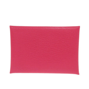 新品同様 エルメス カルヴィデュオ シェーブル ローズエクストリーム W刻印(2024年製) ピンク カードケース0249【中古】HERMES