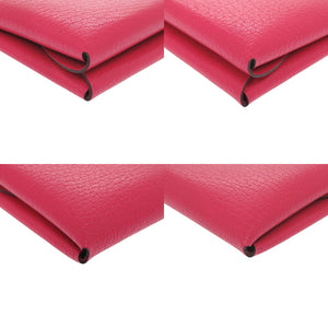 新品同様 エルメス カルヴィデュオ シェーブル ローズエクストリーム W刻印(2024年製) ピンク カードケース0249【中古】HERMES