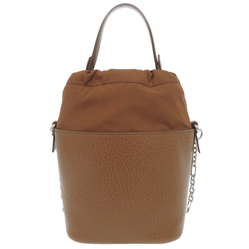 美品 メゾン マルジェラ 5AC バケットバッグ S61WG0035 P0396 レザー ダークブラウン チェーンショルダーバッグ 0258【中古】Maison Margiela