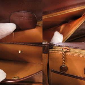 美品 グッチ バンブー 000 46 0188 レザー ダークブラウン 2WAY ハンドバッグ ショルダーバッグ 0274【中古】GUCCI