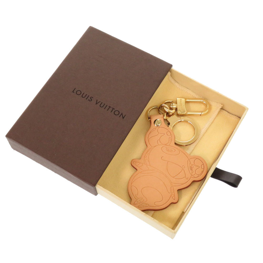 美品 ルイ ヴィトン ポルト クレ パンダ 村上隆 150周年記念限定 M62637 ヌメ革 バッグチャーム キーホルダー LV 0281 【中古】 LOUIS VUITTON