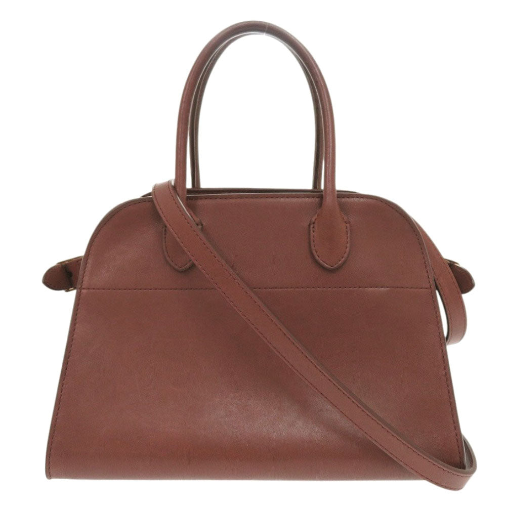 ザ ロウ ソフト マルゴー 10 W1190 L72 COGNAC SHG ブラウン レザー 2wayハンドバッグ 0286【中古】THE ROW