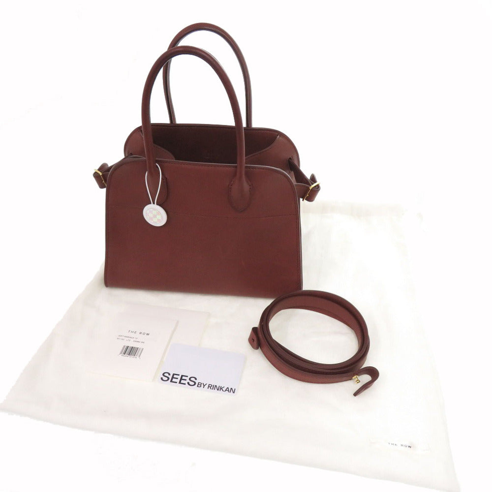 ザ ロウ ソフト マルゴー 10 W1190 L72 COGNAC SHG ブラウン レザー 2wayハンドバッグ 0286【中古】THE ROW