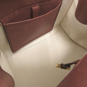 ザ ロウ ソフト マルゴー 10 W1190 L72 COGNAC SHG ブラウン レザー 2wayハンドバッグ 0286【中古】THE ROW