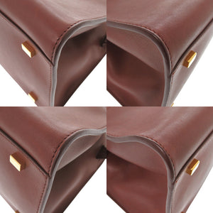 ザ ロウ ソフト マルゴー 10 W1190 L72 COGNAC SHG ブラウン レザー 2wayハンドバッグ 0286【中古】THE ROW