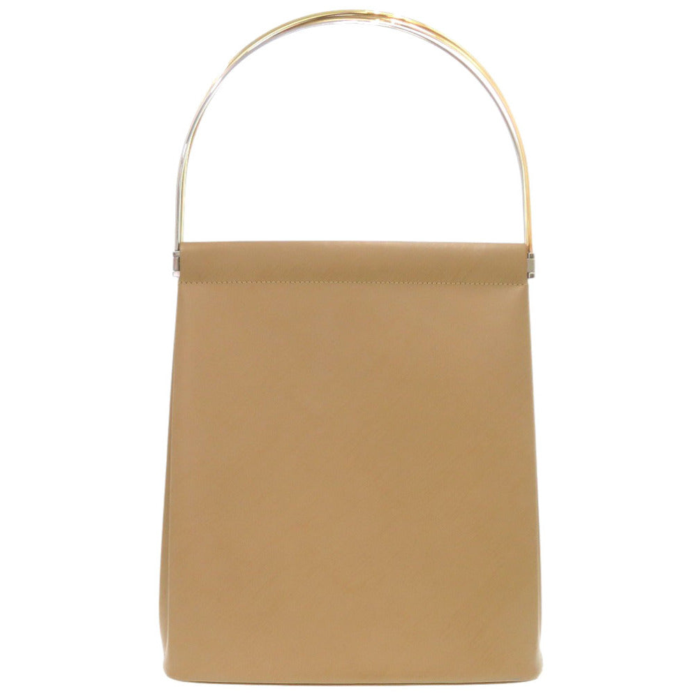 新品同様 カルティエ トリニティ ボックスカーフ ベージュ ハンドバッグ 0287【中古】CARTIER