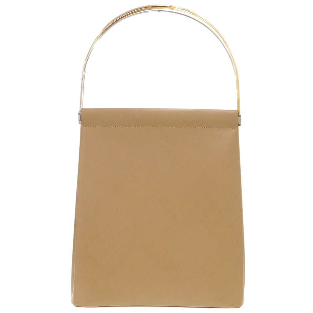 新品同様 カルティエ トリニティ ボックスカーフ ベージュ ハンドバッグ 0287【中古】CARTIER