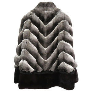 新品同様 フェンディ ポンチョ チン チラ グレー 毛皮 ファー 0322【中古】FENDI