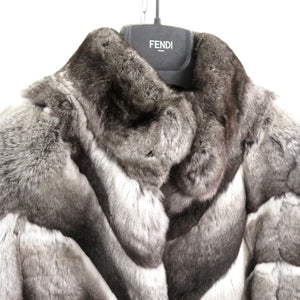 新品同様 フェンディ ポンチョ チン チラ グレー 毛皮 ファー 0322【中古】FENDI