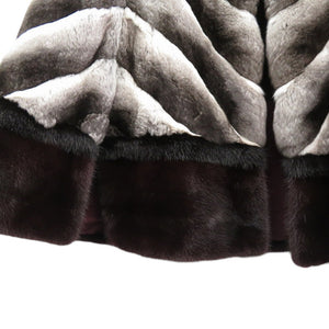 新品同様 フェンディ ポンチョ チン チラ グレー 毛皮 ファー 0322【中古】FENDI