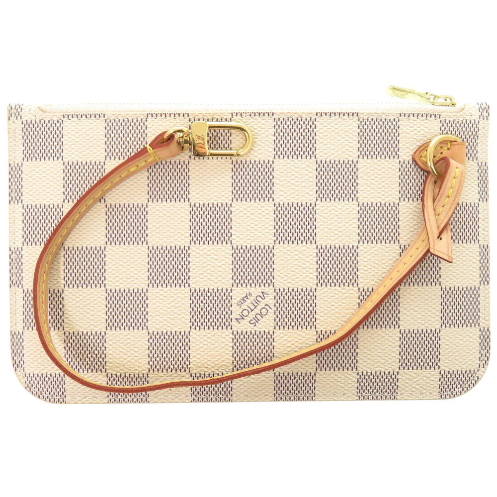 新品同様 ルイ ヴィトン ネヴァーフルポーチ PM用 ダミエアズールキャンバス ホワイト ポーチ バッグ 白 LV 0328【中古】LOUIS VUITTON
