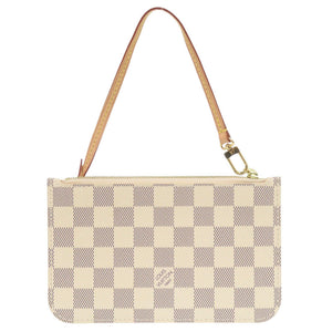 新品同様 ルイ ヴィトン ネヴァーフルポーチ PM用 ダミエアズールキャンバス ホワイト ポーチ バッグ 白 LV 0328【中古】LOUIS VUITTON