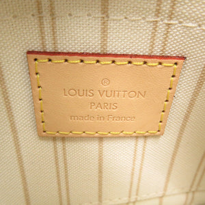 新品同様 ルイ ヴィトン ネヴァーフルポーチ PM用 ダミエアズールキャンバス ホワイト ポーチ バッグ 白 LV 0328【中古】LOUIS VUITTON