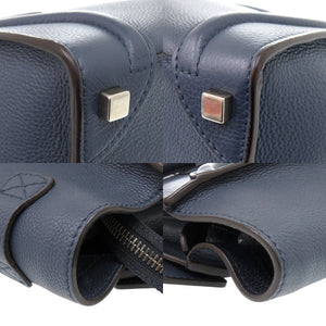 美品 セリーヌ ラゲージ マイクロ ショッパー ハンドバッグ レザー ネイビー 0360【中古】CELINE レディース