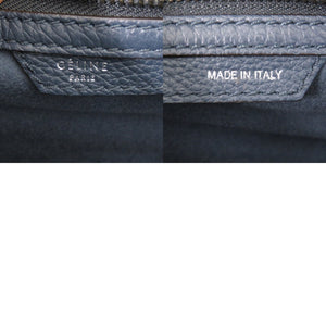 美品 セリーヌ ラゲージ マイクロ ショッパー ハンドバッグ レザー ネイビー 0360【中古】CELINE レディース