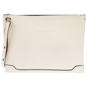 美品 クリスチャンルブタン スカイポーチ スパイクスタッズ レザー ホワイト 2WAY クラッチバッグ ショルダーバッグ 0362【中古】Christian Louboutin