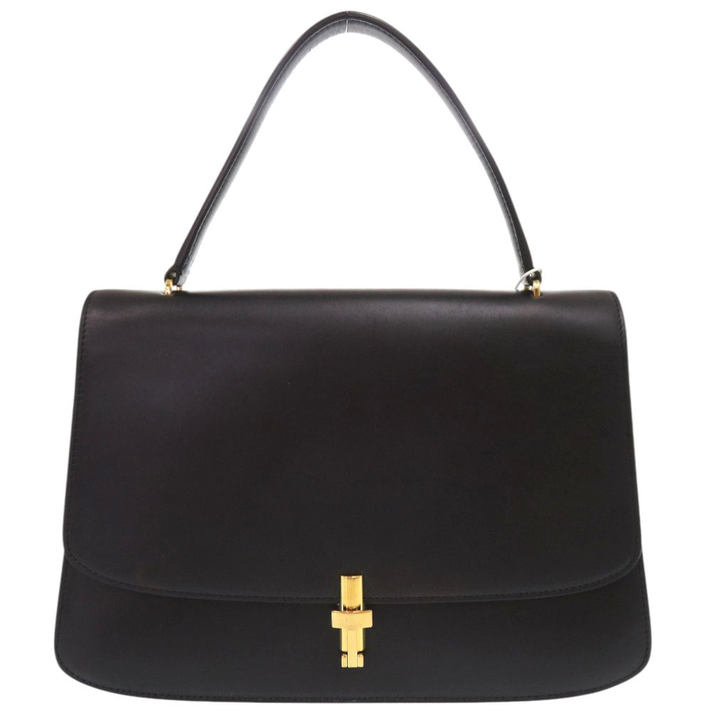 ザ ロウ ソフィア レザー ブラック ハンドバッグ 黒 0366【中古】THE ROW
