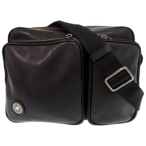 美品 ハンティングワールド バチューレザー レザー ブラック ショルダーバッグ 黒 0367【中古】HUNTING WORLD メンズ