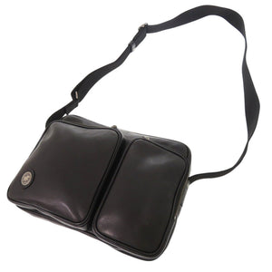 美品 ハンティングワールド バチューレザー レザー ブラック ショルダーバッグ 黒 0367【中古】HUNTING WORLD メンズ