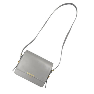 美品 バーバリー レザー シルバー金具 グレー ショルダーバッグ 0374 【中古】BURBERRY