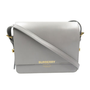 美品 バーバリー レザー シルバー金具 グレー ショルダーバッグ 0374 【中古】BURBERRY