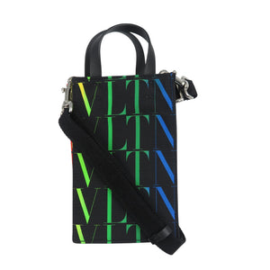 未使用 ヴァレンティノガラヴァーニ キャンバス シルバー金具 ブラック マルチカラー 2WAY ショルダーバッグ 0376【中古】VALENTINO GARAVANI