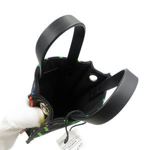 未使用 ヴァレンティノガラヴァーニ キャンバス シルバー金具 ブラック マルチカラー 2WAY ショルダーバッグ 0376【中古】VALENTINO GARAVANI