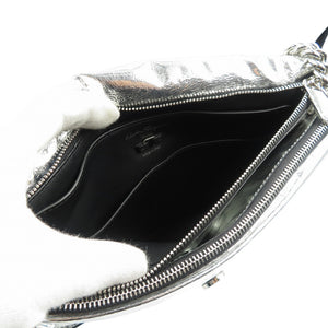 未使用 サルヴァトーレフェラガモ GG-211287 ヴァラリボン レザー シルバー金具 シルバー ショルダーバッグ 0377【中古】Salvatore Ferragamo