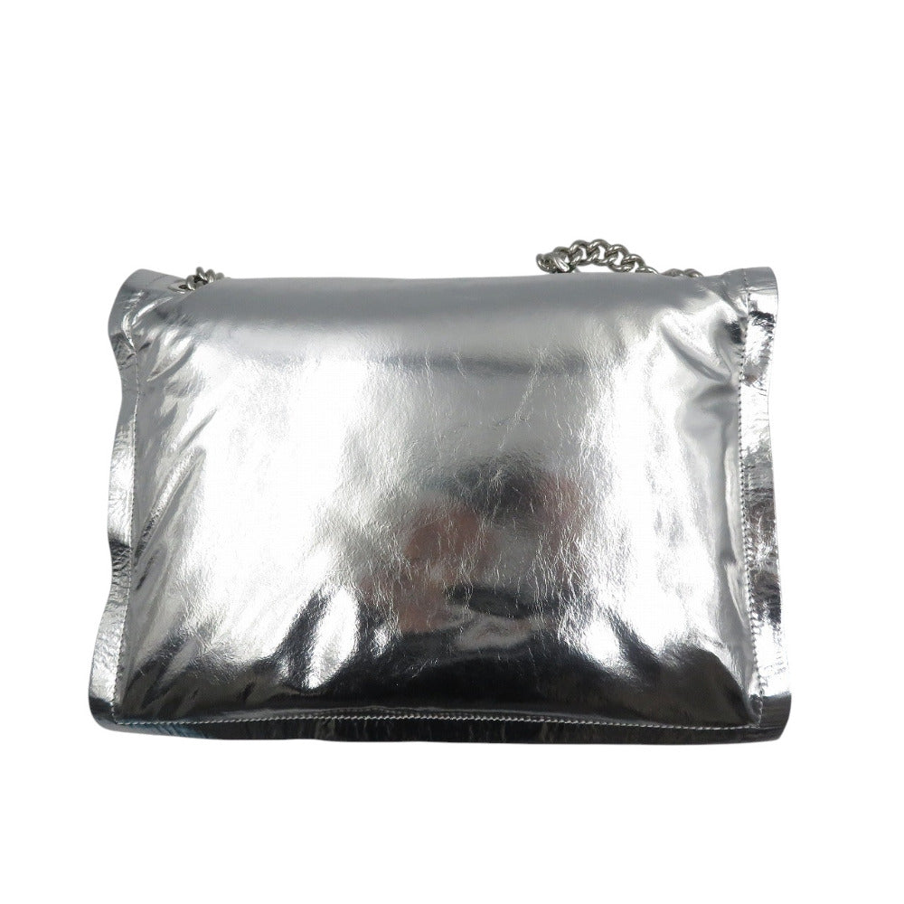 未使用 サルヴァトーレフェラガモ GG-211287 ヴァラリボン レザー シルバー金具 シルバー ショルダーバッグ 0377【中古】Salvatore Ferragamo